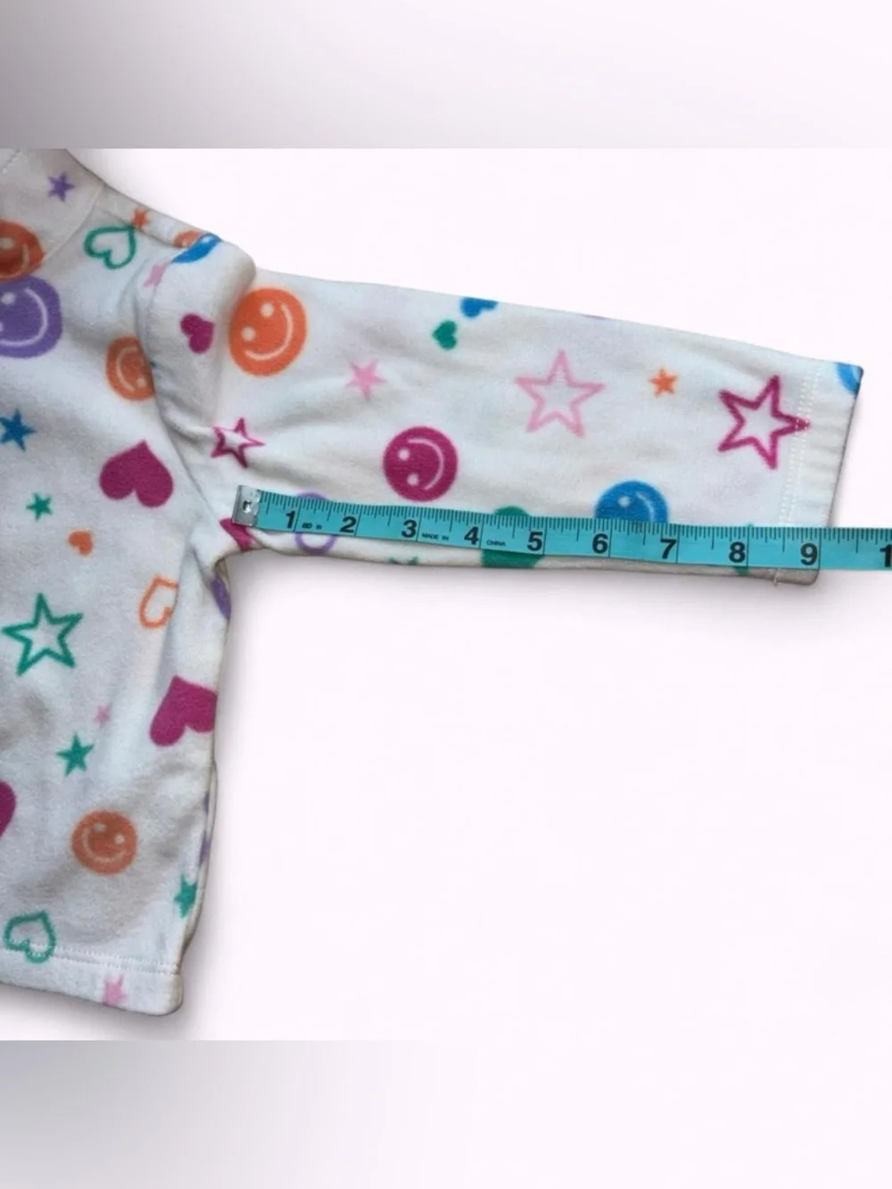 The Children's Place White Fleece Pullover with Multicolor Stars & Hearts